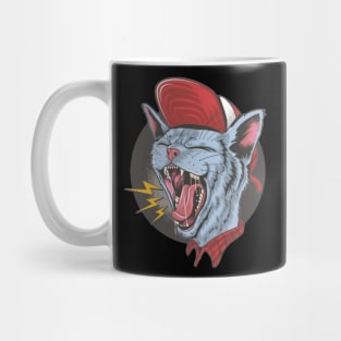 Funny crazy cat retro vantage Mug